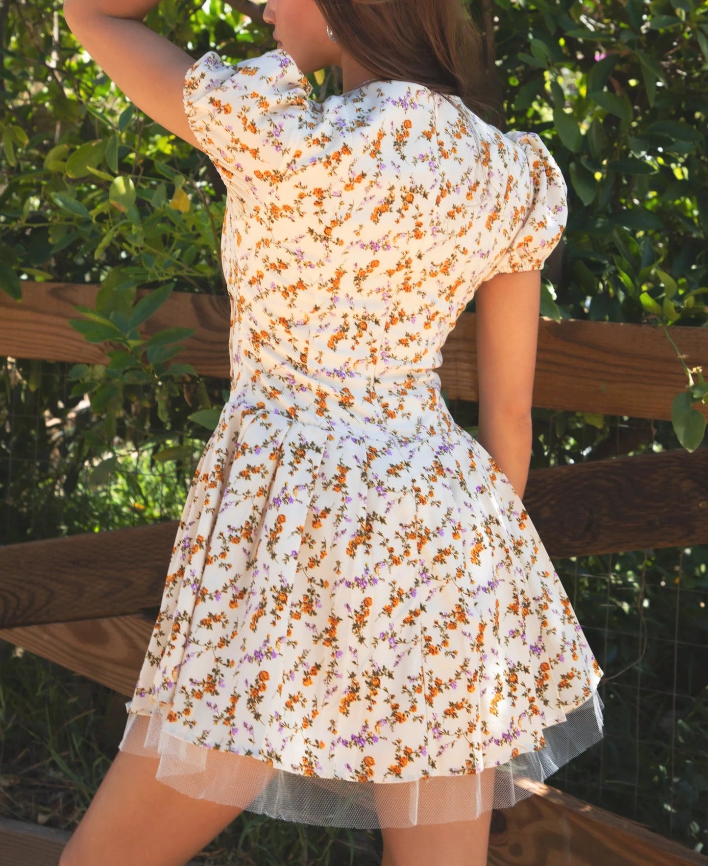 Boho Floral Puff Sleeve A‑Line Mini Dress